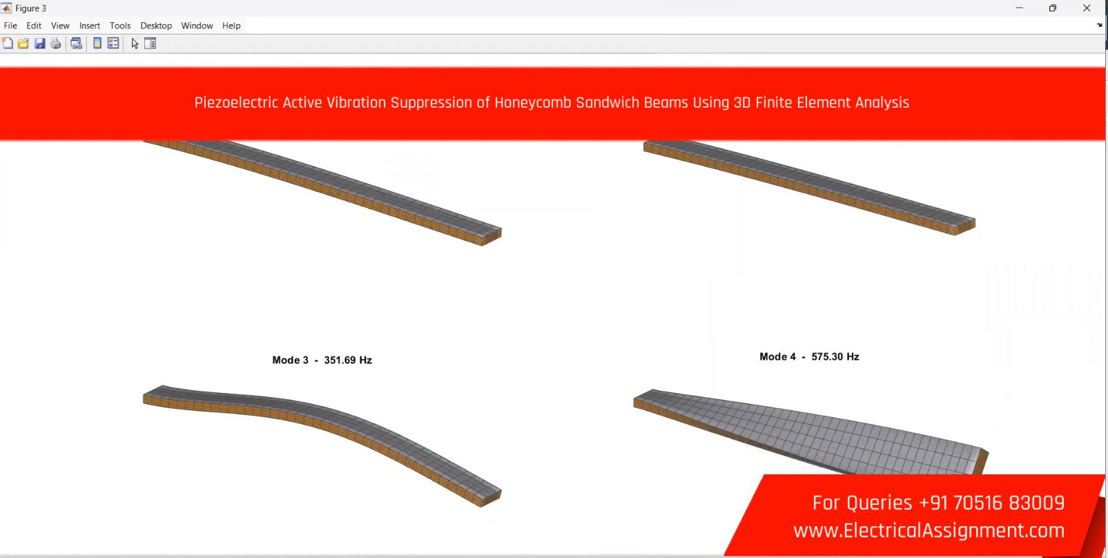 Piezoelectric Active Vibration Suppression of Honeycomb Sandwich Beams Using 3D Finite Element Analysis screenshot 3